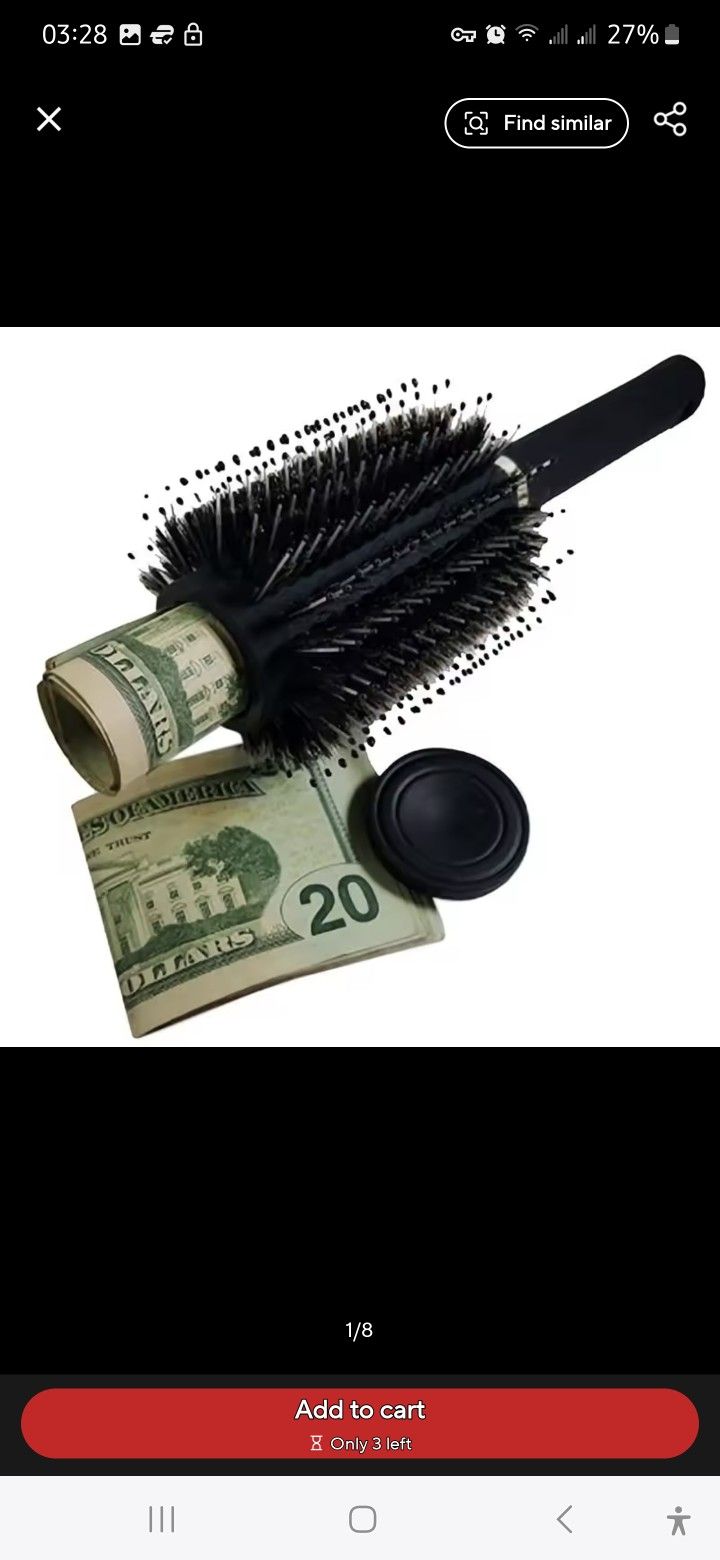 Hidden Compartment Hairbrush – Discreet Stash Safe for Cash, Jewelry & More!"
