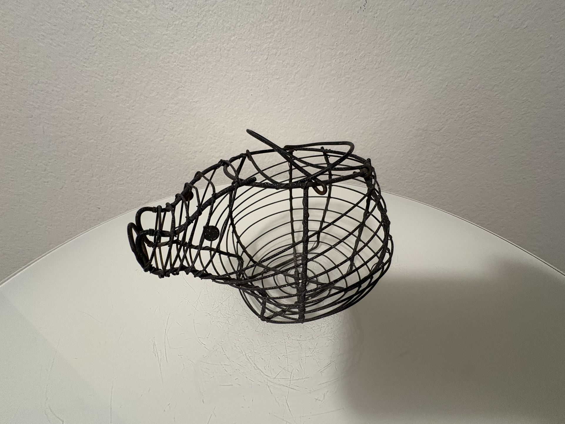 SMALL Pig French Wire Egg Basket Vintage 
