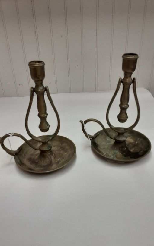 Vintage Brass Candle Holders- Located In Shelton 