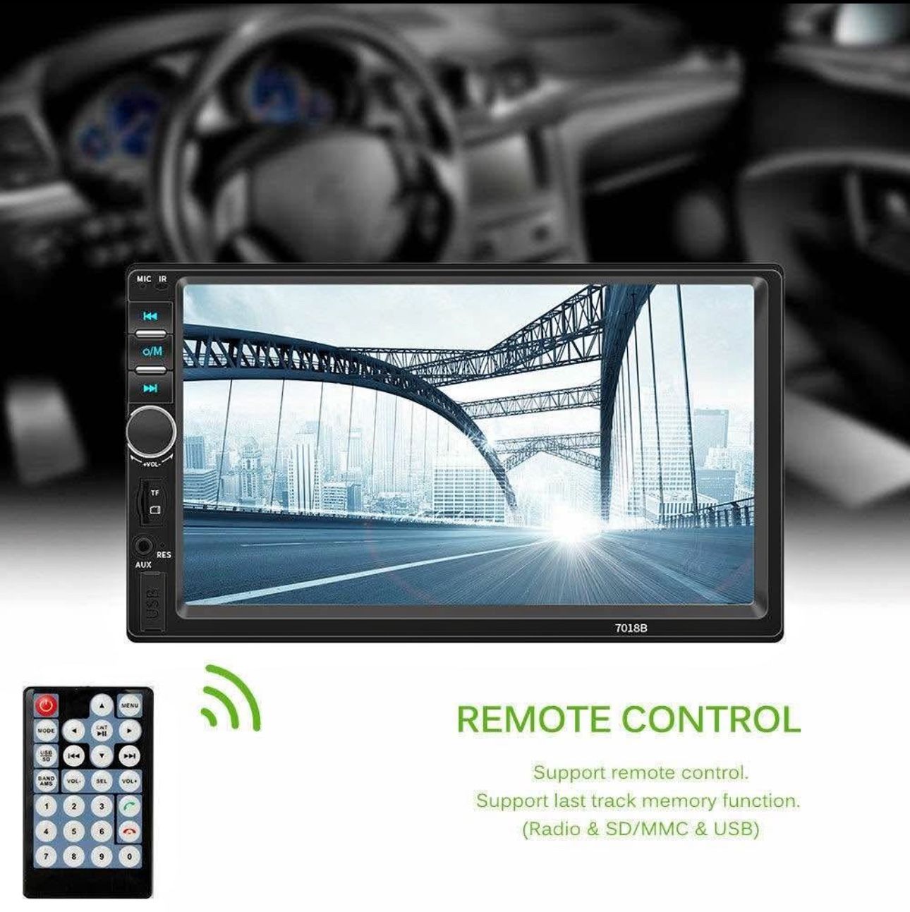 7" Double 7018B 2DIN Car Stereo FM Radio MP5 Player Touch Screen Bluetooth AUX Brand New B614