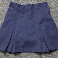 Class brand girls size 7 navy blue pleated school uniform skort skirt 