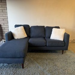 Blue Sectional Sofa Couch Sala Reversible Chaise 
