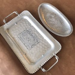 Vintage aluminum serving trays