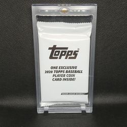 2020 topps Baseball Player Coin Card Booster w/Display Case 