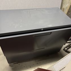 Gray Metal 2 Drawer Filing Cabinet Like New 