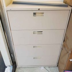 4 Drawer Lateral File Cabinet.  Putty Color