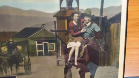 1927 original lobby card Hoot Gibson westen movie star colorized excellent condition framed