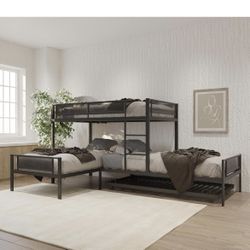 L-Shaped Triple bunk Bed Frame