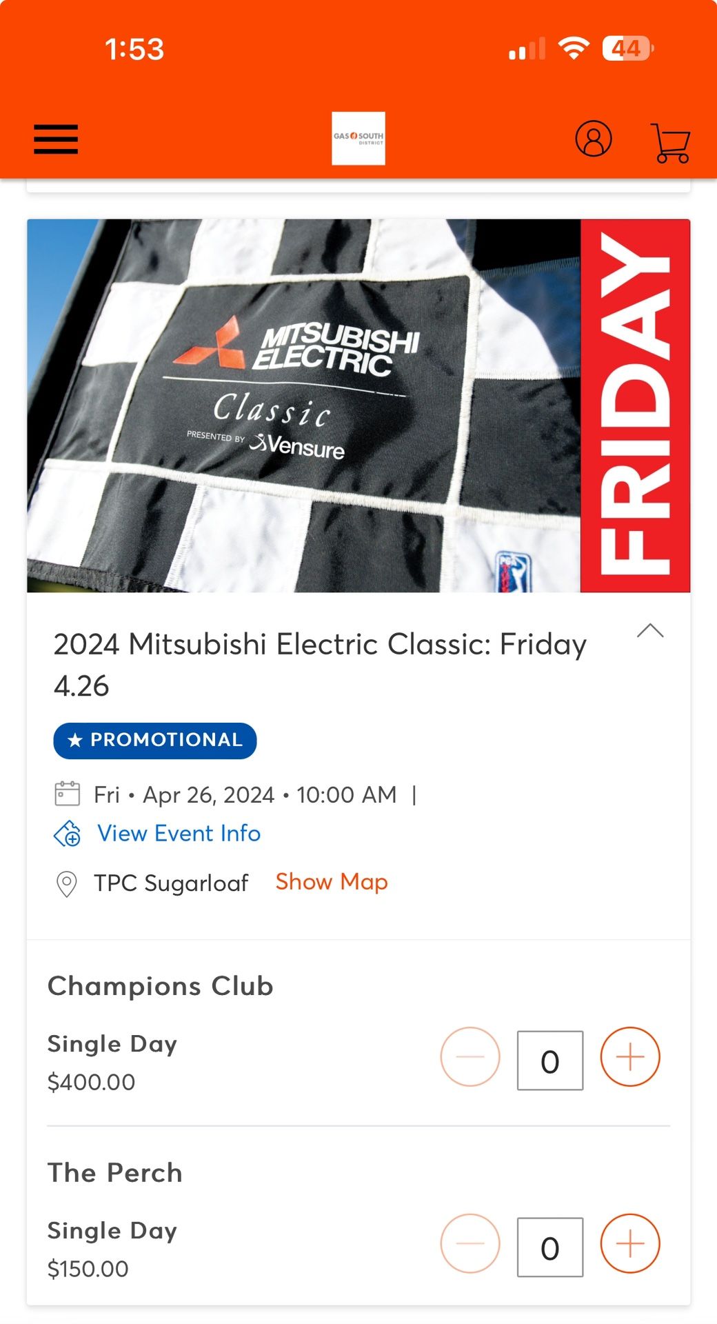 PGA Tour Mitsubishi Electric Classic Discount Tickets