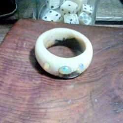 Vintage Alaskan Walrus Ivory & Opal Rings