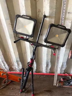 Husky 10,000-Lumen Twin-Head LED Work Light with Tripod - $55