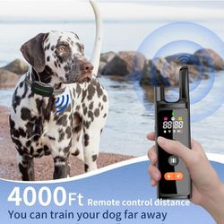 Dog Training Shock Collar 4000FT Dog Bark Collar with Remote IP67 Waterproof 

