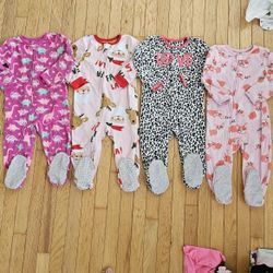 4 Pcs Fleece Footed Pajamas 2T 