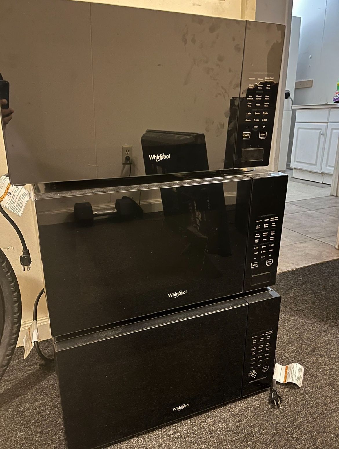 Black Whirlpool Microwave (1 Left)