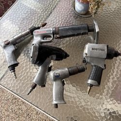 Various Air tools. Different Tools And Different Brands.