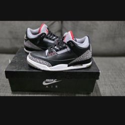 JORDAN 3 BLACK CEMENT 2018 SIZE 10 MEN