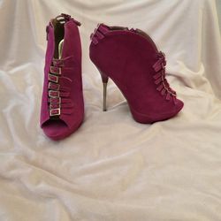 Magenta Pink Bootie Boots Heels