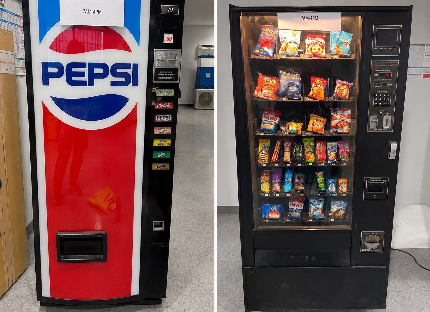 Drink and Snack Vending Machines Together For Sale
