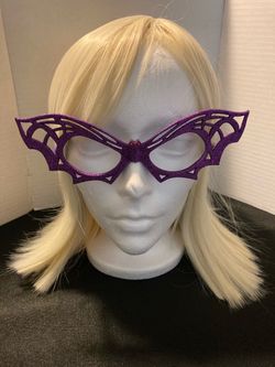Purple Glitter Bat Halloween Costume Mask