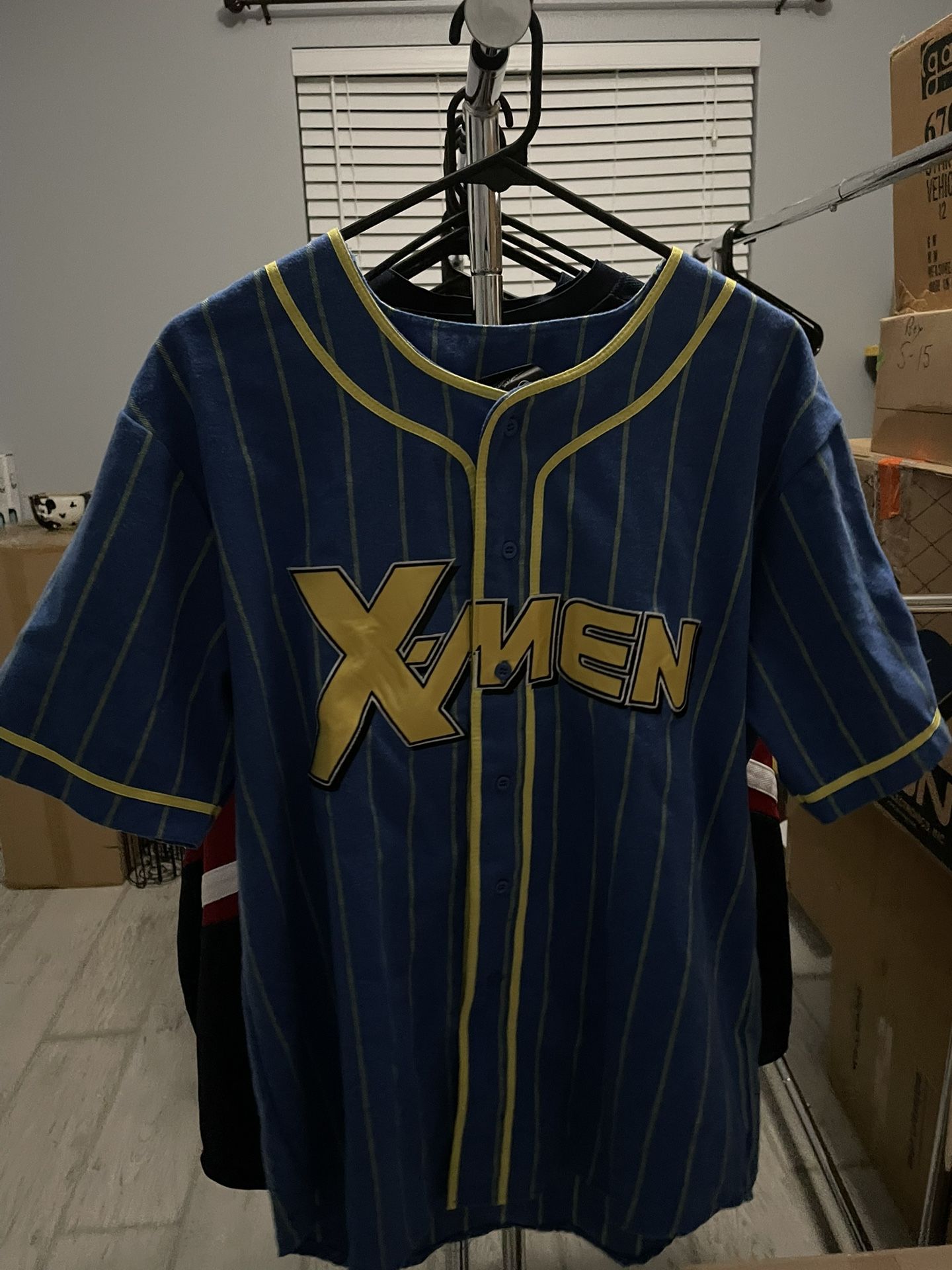 Marvel X-Men Wolverine Striped Baseball Jersey L M & 2X  