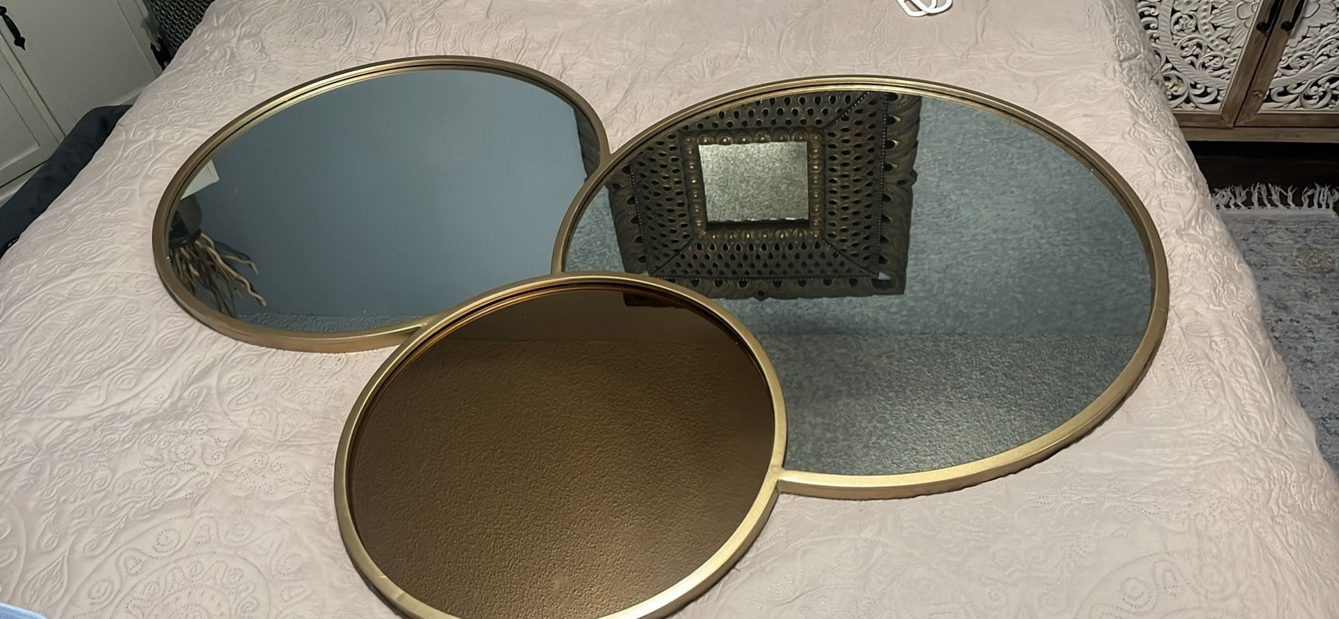 Large 3 Mirror Trio. Solid Heavy Piece