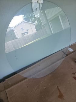 24 inch flat round glass top