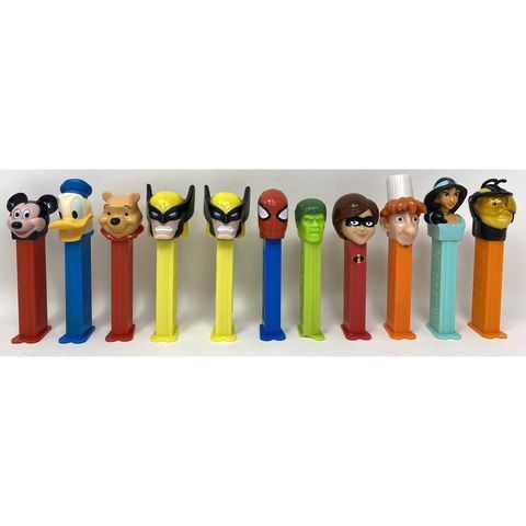 Lot of 11 Disney Characters & Marvel Superheroes PEZ Candy Dispensers