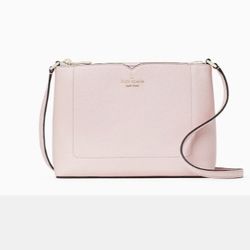 Kate Spade Harlow Crossbody in Chalk Pink Pebbled Leather, New with Tags