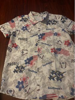 San Diego padres patriotic aloha shirt size XL adult