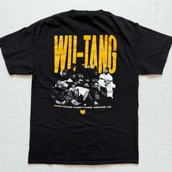 🔴Wu-Tang Shirt Size Large WuTang Group Pic Black Tshirt
