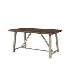 wood and metal dining table