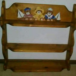 Wood wall shelf! Thick heavy wood 