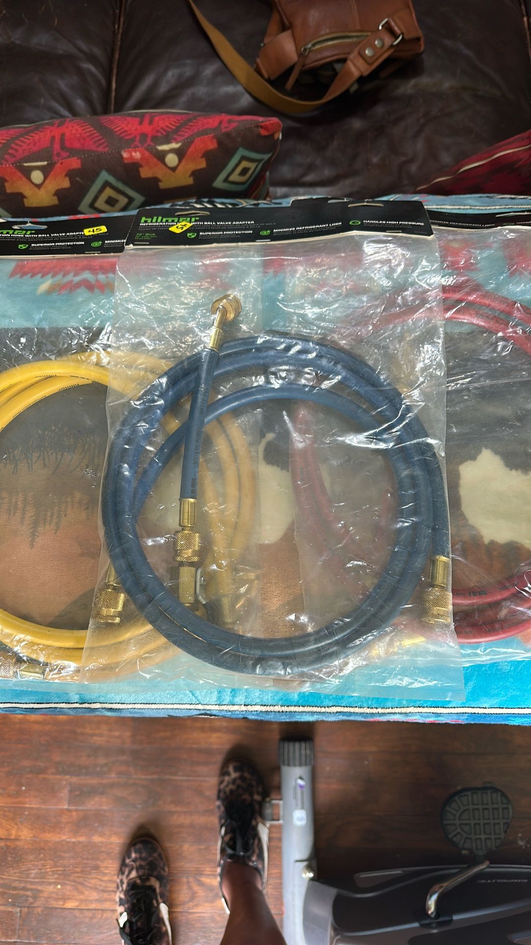 Hilmor 72” Refrigeration Hoses With Ball Valve Adapter