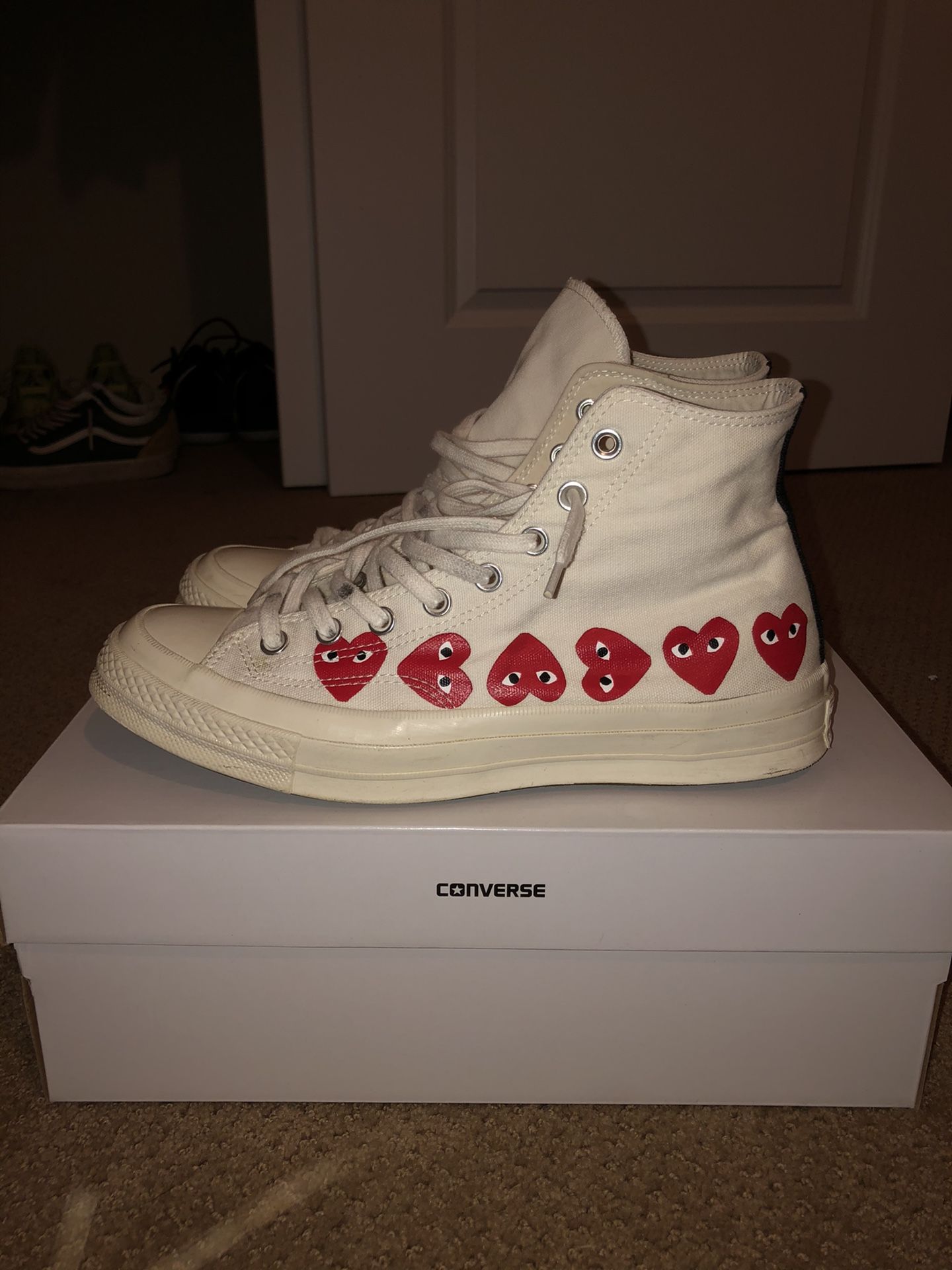 CDG converse multi heart white