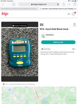 Vintage 90’s Black Jack Hand Held Game