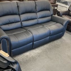 Black Leatherette Sofa Recliners New Was $1199 Now $600 Can Deliver 