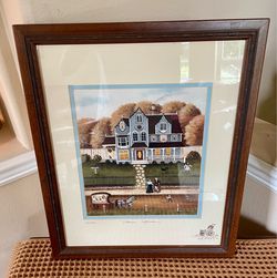 Vintage Framed Limited Edition “Victorian Afternoon” Print by Cindy Mangutz