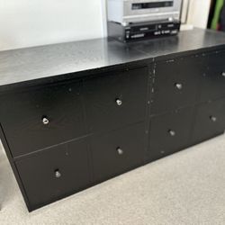 2 Black Desk Drawer Cabinets