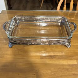 Silver plated casserole dish