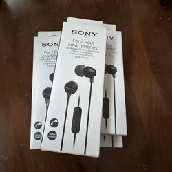 Set Of 5 Sony Wired Headphones With Microphone