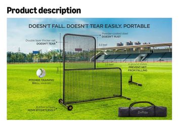 Portable Pitching L Screen on Wheels