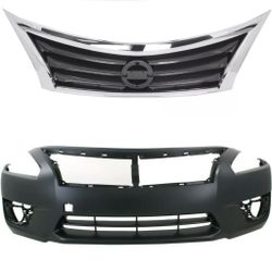 Front Bumper and Grille For Nissan Altima 2013 to 2015 Sedan