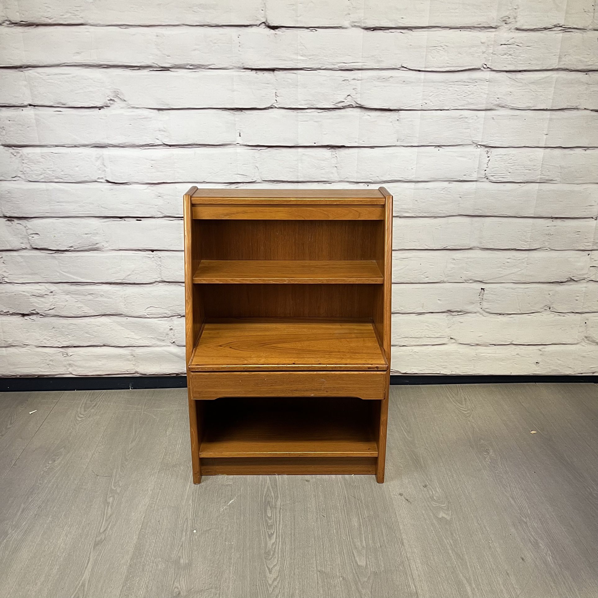 Vintage Danish Teak Nightstand Small Bookcase