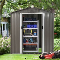 New 4x6 Feet / 46x71 Inches Metal Storage Shed With Window