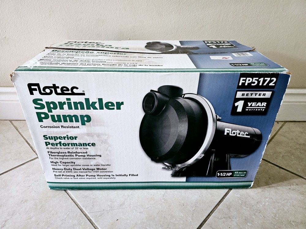 Flotec Thermoplastic 1.5 Hp Sprinkler Pump
