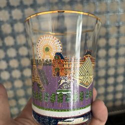 Anthropologie Paris Themed Glass With Gold Rim