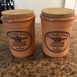 Vintage Handcrafted in Portugal Val Do Sol Terracotta Kitchen Canisters2