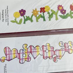 Sizzix Decorative Strips Die New Flowers And Hearts Lot Of 2 Dies