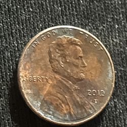 2012 D Penny Coin  With Nice Color 
