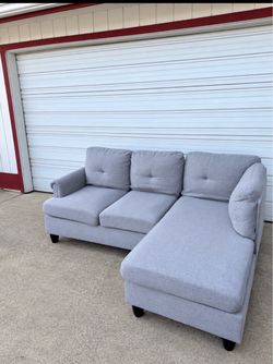 Gray Fabric Sectional Sofa with Chaise